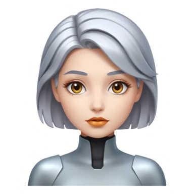 futuristic woman with metalic hair sticker