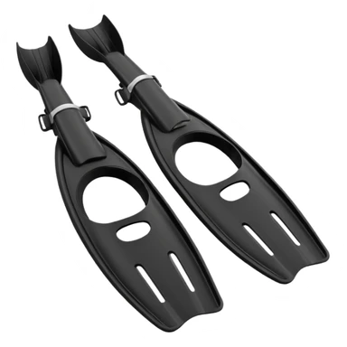 diving fins and snorkel mask, black, simple apple emoji style sticker
