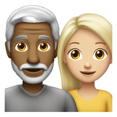 grey haired dad with blonde daughter sticker