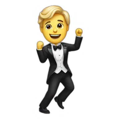 dancing man in a tuxedo sticker