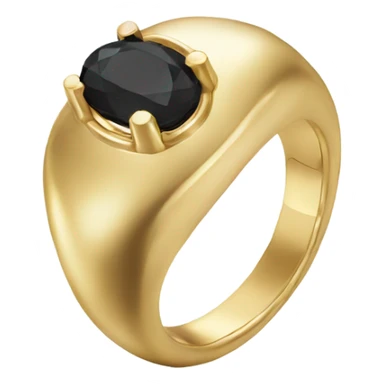 gold ring with black oval diamond sticker