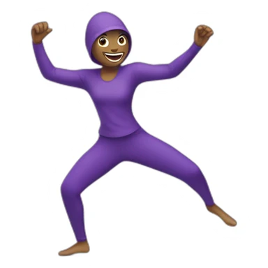 Purple avatar dancing with excitement sticker