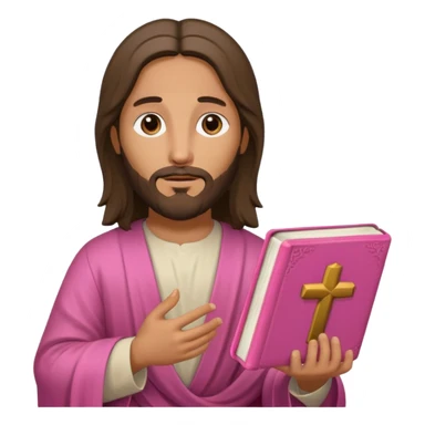 Jesus with a pink bible  sticker