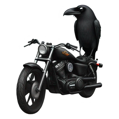 Crow wearing sunglasses beside a Harley  sticker