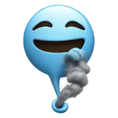smiling face blowing smoke sticker