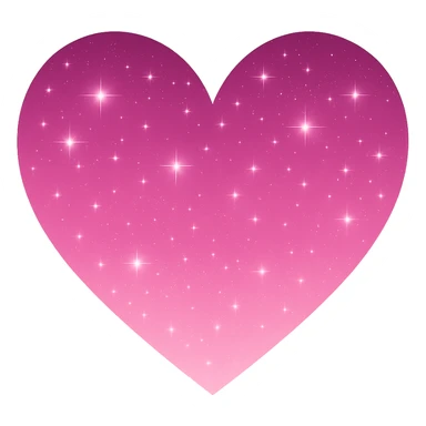 Modify the heart with a night sky gradient to pink night theme with a pink gradient, more stars, and a soft glow. Remove the background entirely  sticker