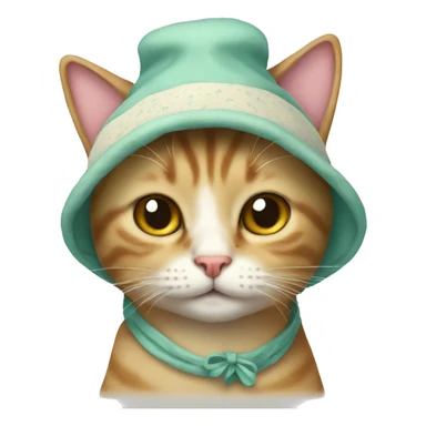Cat wearing a bonnet sticker