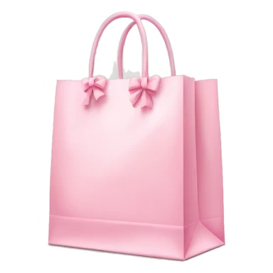 light pink shopping bag with bow sticker