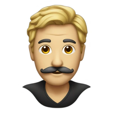 Mysterious man with moustache in black sticker