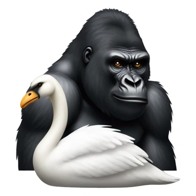 Gorilla and swan sticker