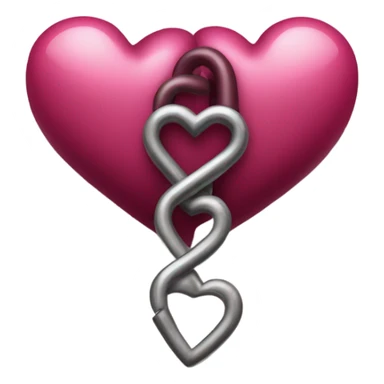 Two interconnected heart locks pink and burgundy  sticker