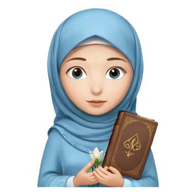 Turkish beautiful finish Konya girl blue eyes with hijab and lily dress have Quran  sticker