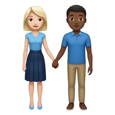 tall White English Woman and Black DC urban guy holding hands and in love sticker