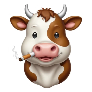 cute cow smoke weed sticker