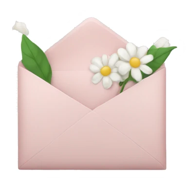 Light Pink envelope with white flowers sticker