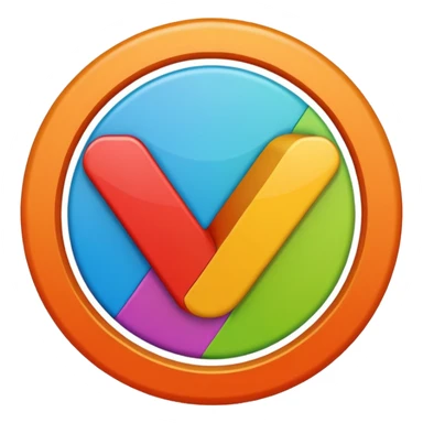 multicolored check mark with circular border sticker