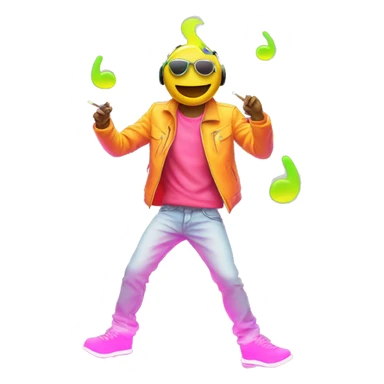 Rave party dancing neon smoking sticker