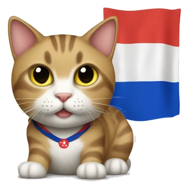 Cat wearing Taiwan’s flag tshirt sticker