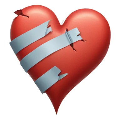 Taped broken heart sticker