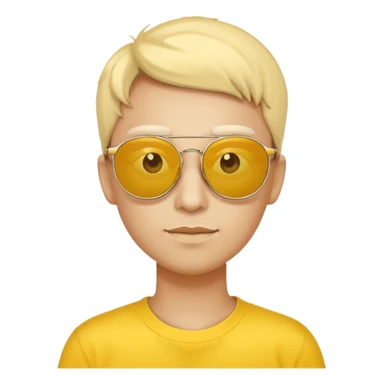 human with yellow sunglasses sticker