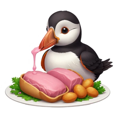 pink puffin pink roast dinner sticker