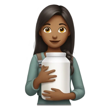 girl holds nest milk can sticker