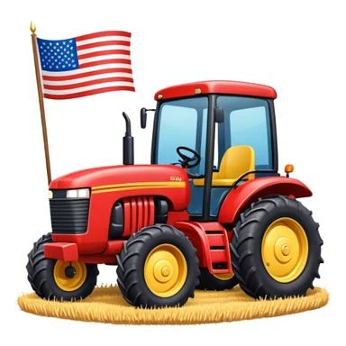Fall hay rides with USA flag on tractor sticker