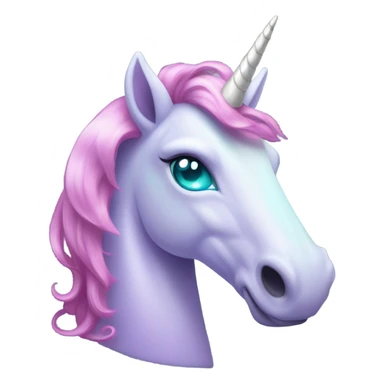 Pale lavender unicorn with bright pink hair and turquoise eyes with gemstone hooves  sticker