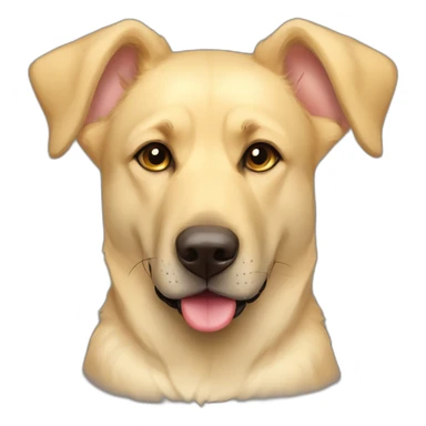 Light yellow lab floppy ears German shepherd face mutt chubby face sticker