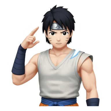 Sasuke on pose attack sticker