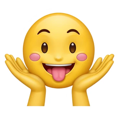 Emoji with tongue out and hands out sticker