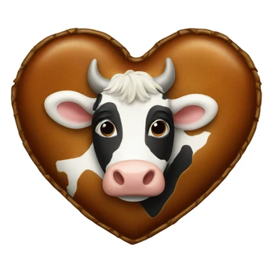 Heart with cow hide sticker