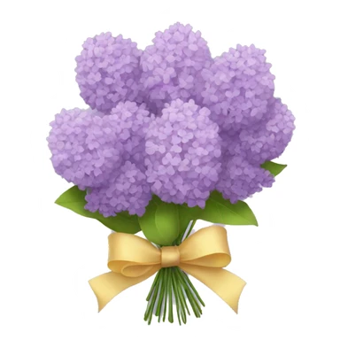 lilac flower bouquet with a bow tie sticker