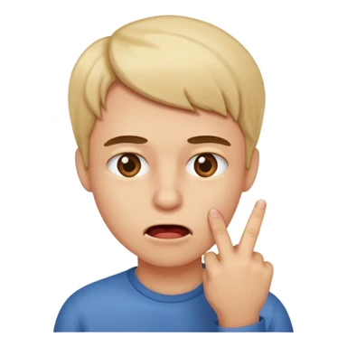 nervous biting finger sticker