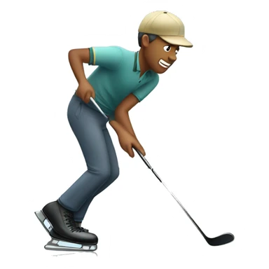 Golfer who is ice skating sticker