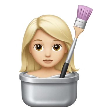 tube of blonde hair dye with a brush next to it sticker