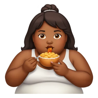 fat black woman who is eating sticker