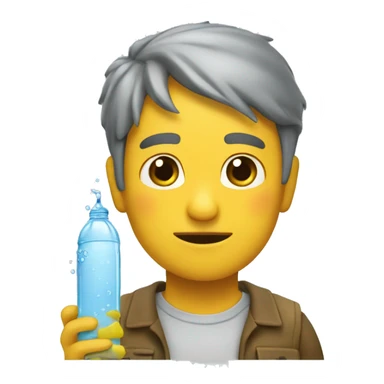 Un pero bebiendo agua amarilla  sticker