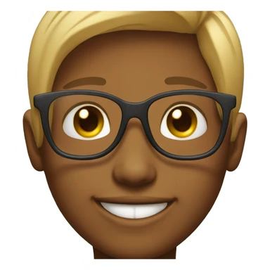 smiling girl with boy glasses sticker