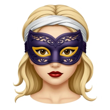 blindfolded masked woman sticker