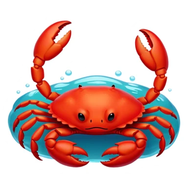 Meme-Worthy Cute Sleeping Red Crab Portrait Emoji, Head resting peacefully with a contented smile, showcasing a robust, vivid scarlet carapace and softly closed eyes in serene slumber, Simplified yet adorably endearing features, highly detailed, glowing with a soft, drowsy ocean light, high shine, relaxed and utterly lovable, stylized with an air of playful laziness, soft glowing outline, capturing the essence of a sleeping red crab that feels destined to become the next viral icon of adorable rest! sticker