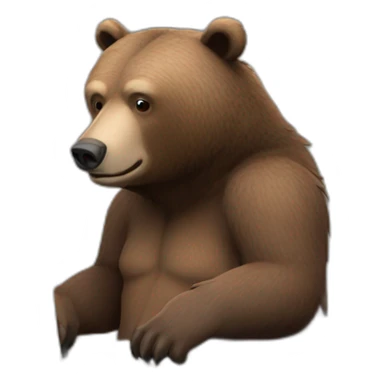 Grizzly Bear Human Programming with Computer sticker