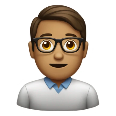 Person with glasses and coffee in hand sticker