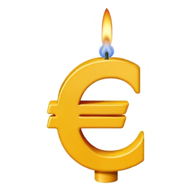 Letter € birthday candle  sticker