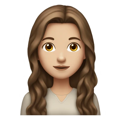 White girl with long brown hair and brown eyes sticker