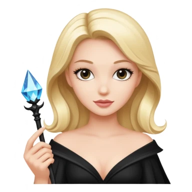 Super Glam girl with a magic tryllestav - Black detail sticker