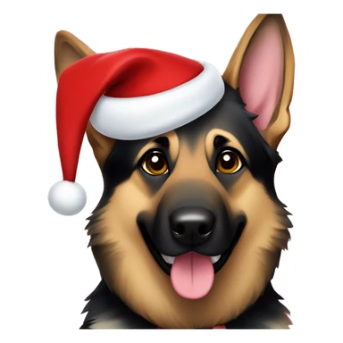 German shepherd dressed like Santa sticker
