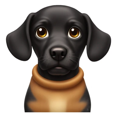 Little black dog with huge caramel dog sticker