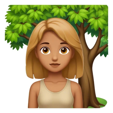 girl in nature under tree sticker