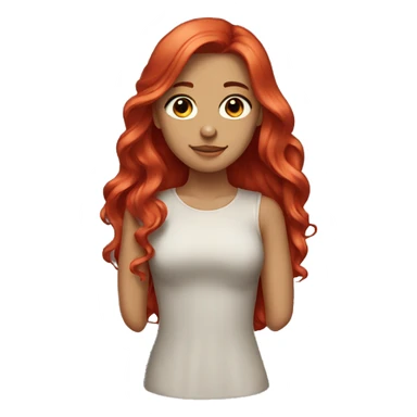 girl with medium long hair red sticker